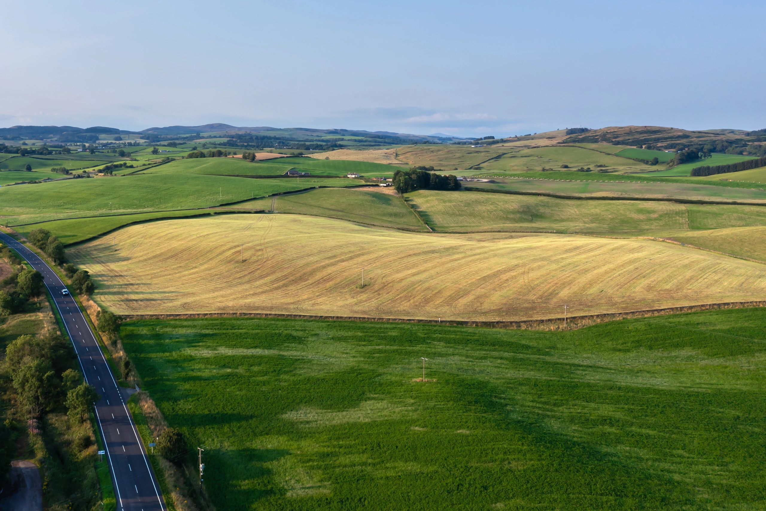 Rural road and landscape representing environmental project planning